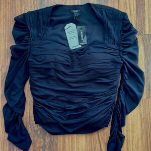 EXPRESS Black Blouse Top Body Contour BRAND NEW WITH TAGS